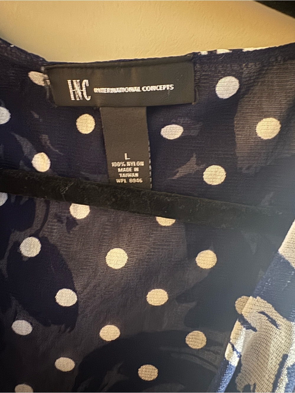Navy and white pattern tank blouse - Picture 5 of 5